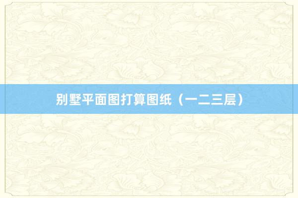 别墅平面图打算图纸（一二三层）